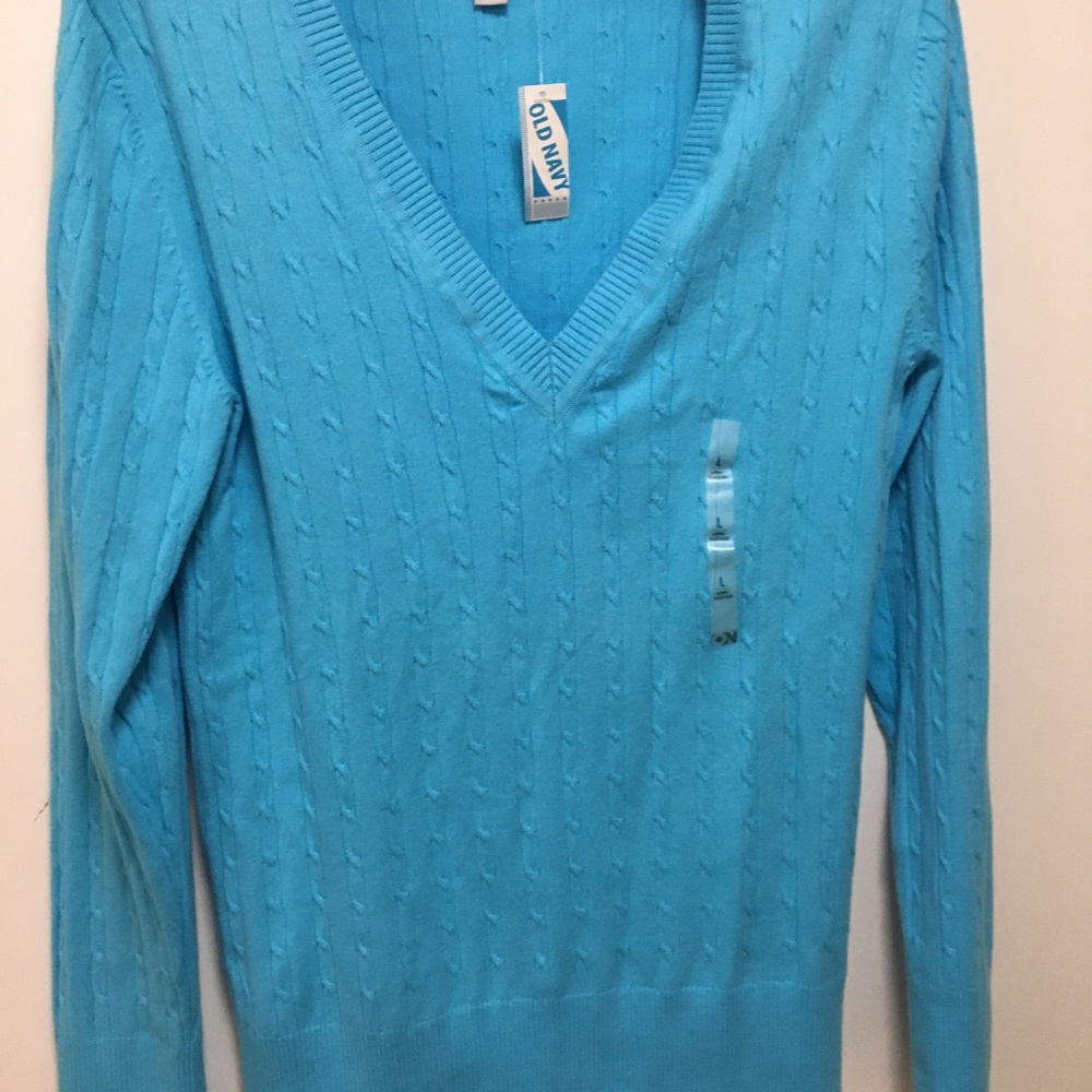 NWT Old Navy Aqua V Neck Sweater